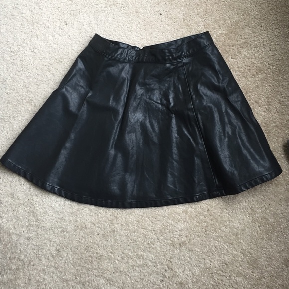 Faux leather circle skirt