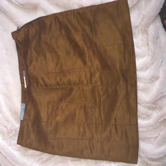 New brown suede skirt