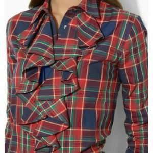 Ralph Lauren Plaid Ruffled Shirt