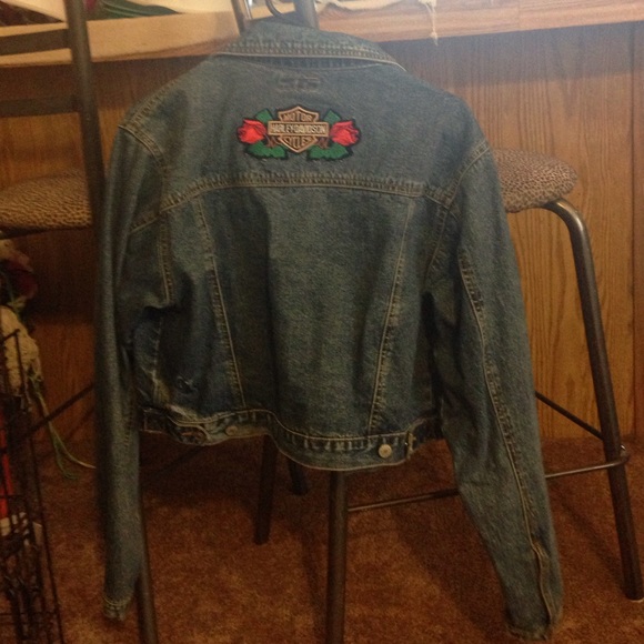 Harley Davidson crop denim jacket