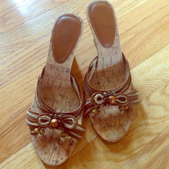 Brown wedge sandals