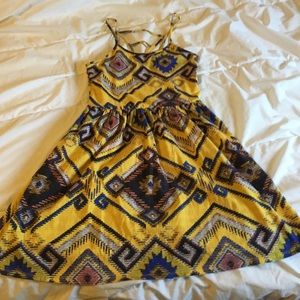 Xhilaration Yellow Aztec print dress