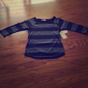 Black and charcoal stripe shirt