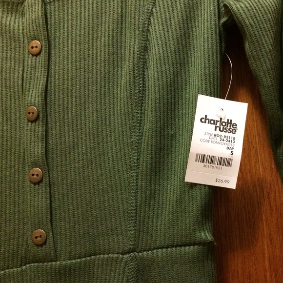 **UNAVAILABLE FOR NOW** Olive Green Ribbed Dress - Picture 3 of 4