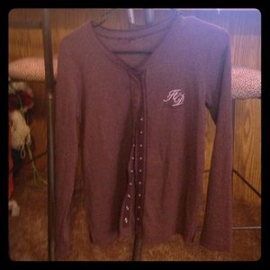 Purple Harley Davidson long sleeve button up