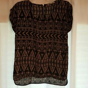 Aztec patterned top. WORN ONCE.