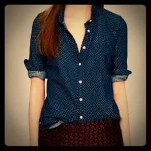 J.Crew Dot Chambray Boy Fit Size 8