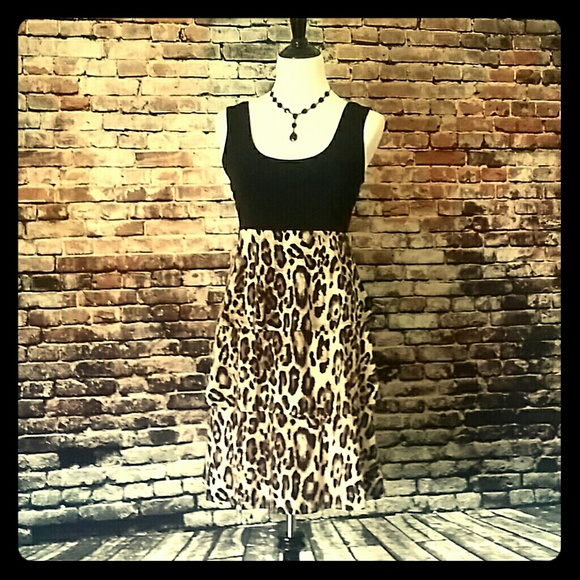 Black/animal print dress
