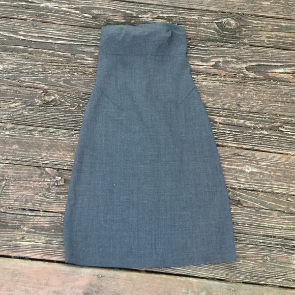 Strapless knee length tight fitted dress