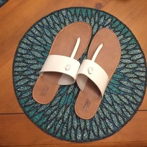 White thong sandals