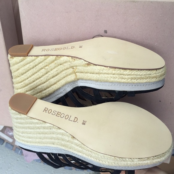 ROSEGOLD ESPADRILLE WEDGES SZ 8 new - Picture 4 of 4