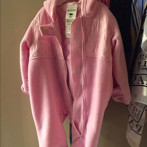 Baby girl pink Columbia snow suit, fleece
