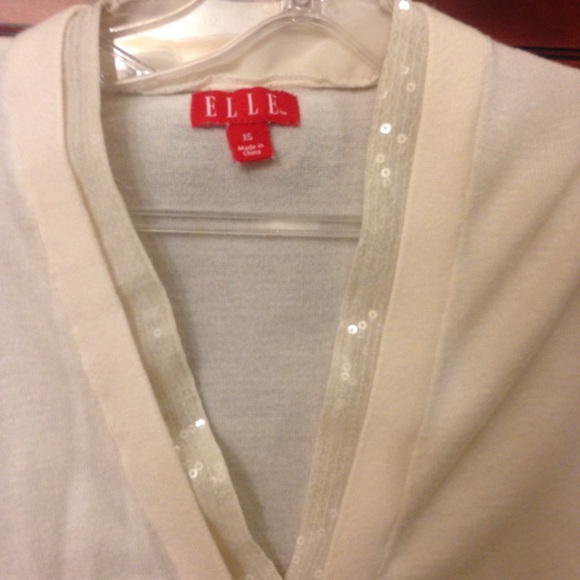 Off white Cardigan with Sequin Trim - Picture 2 of 2