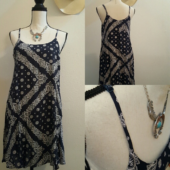 WishList Navy Bandana scoop neck swing dress - Picture 3 of 3