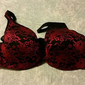 Black and red bra
