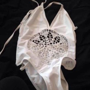 White crochet one piece never worn