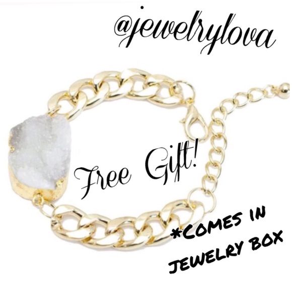 White Druzy Natural Stone Bracelet