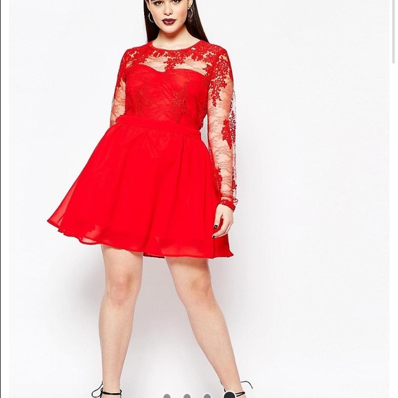 Missguided lace skater dress