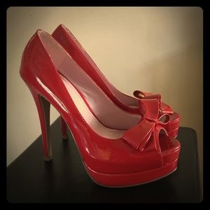Miss Me Jocelyn (Red) Platform Pumps