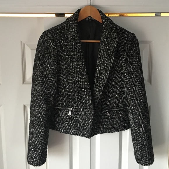 Express tweed cropped blazer 2