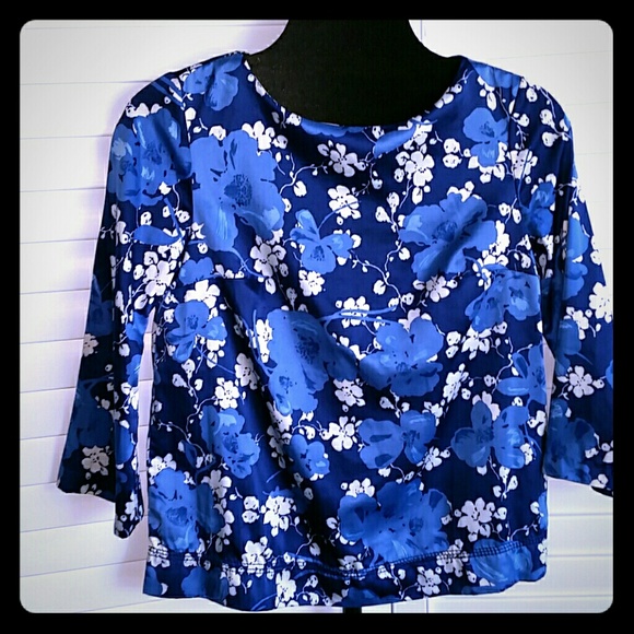 ⓂMerona- Silky Floral Long Sleeve Blouse - Picture 1 of 4