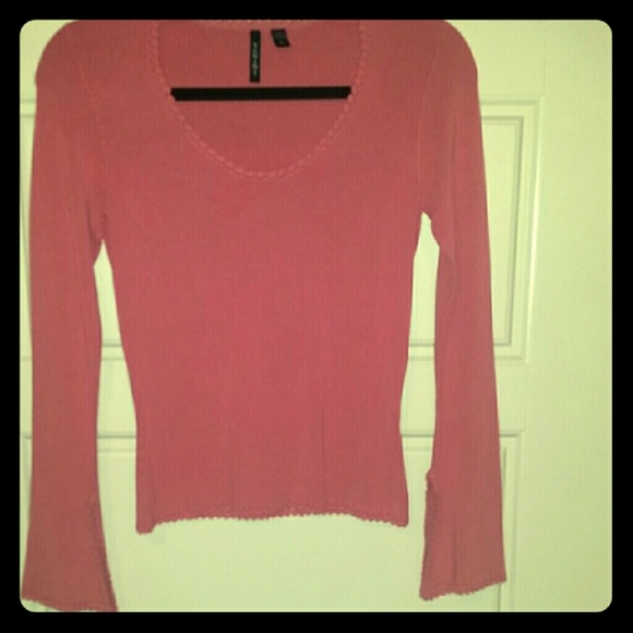 VENINI deep Pink Bell Sleeve Top