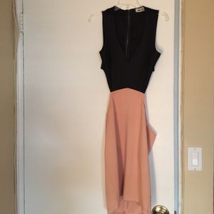 V neck, cut out mini dress