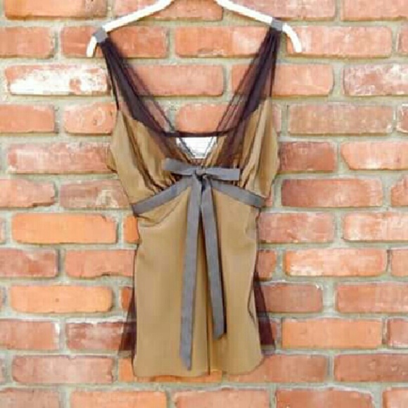 Diane Simandi Tops - Beautiful Boutique Silk Net & Ribbon Tank