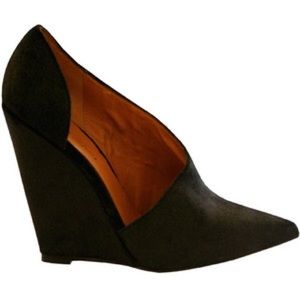 Elizabeth and James black suede wedge