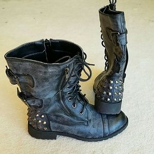 Studded combat boots