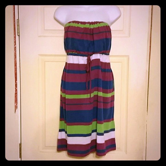 Striped, sleeveless, summer dress