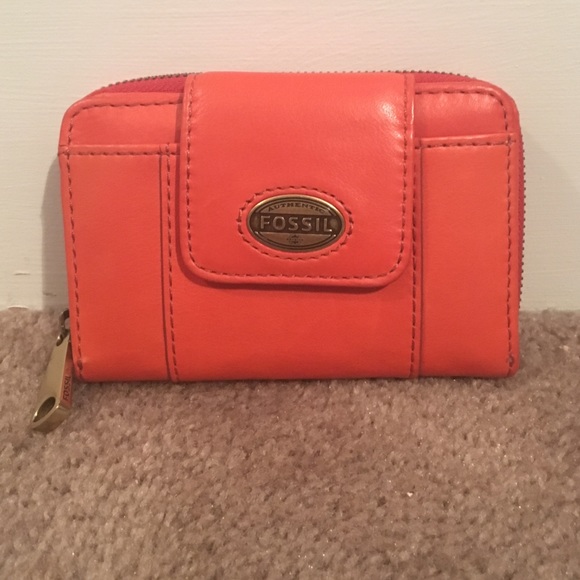 Orange Fossil Wallet