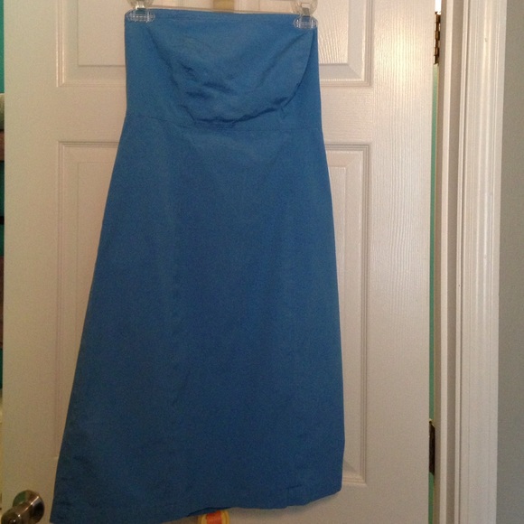 The Gap blue strapless dress