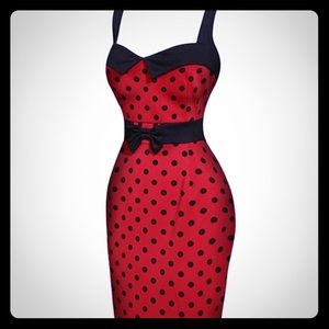 Retro Style Polkadot Wiggle Dress NWT