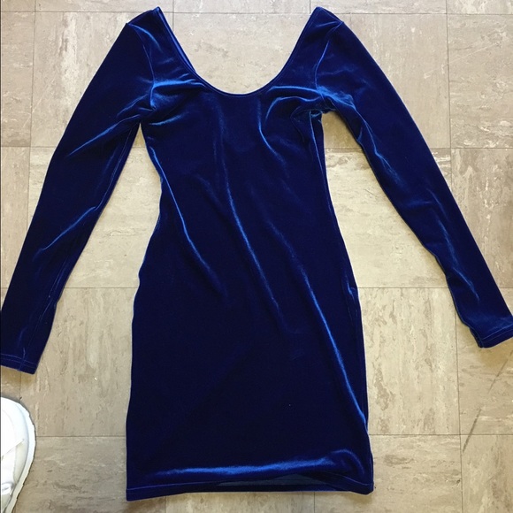 Blue velvet dress