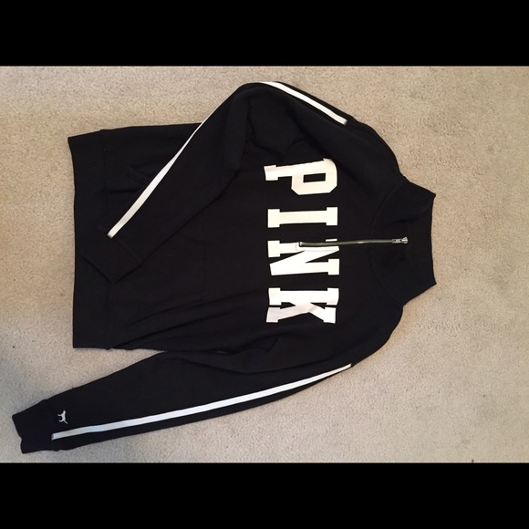 PINK black and white sweatshirt