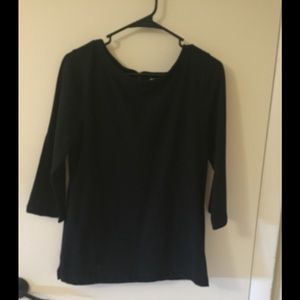 NWT Old Navy 3/4 sleeve Boat Neck black blouse