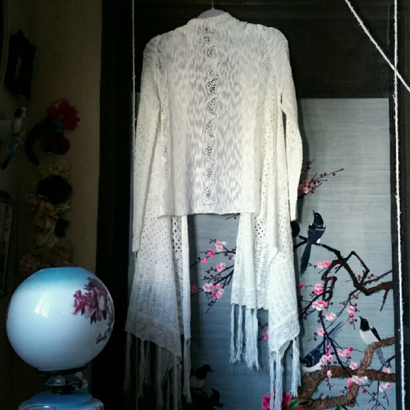 Ivory Knit Lightweight Shawl Cardigan - Picture 4 of 4