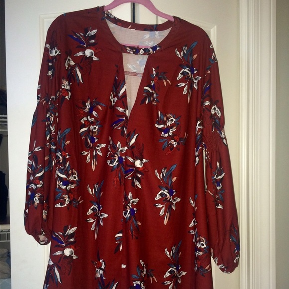 GORGEOUS Wine Red Long Sleeve Dress