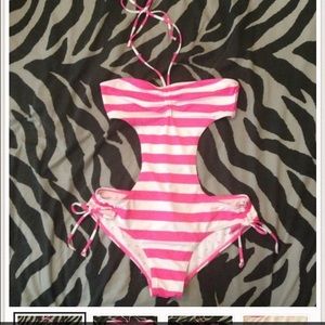 Victoria's Secret PINK pink striped monokini 👙