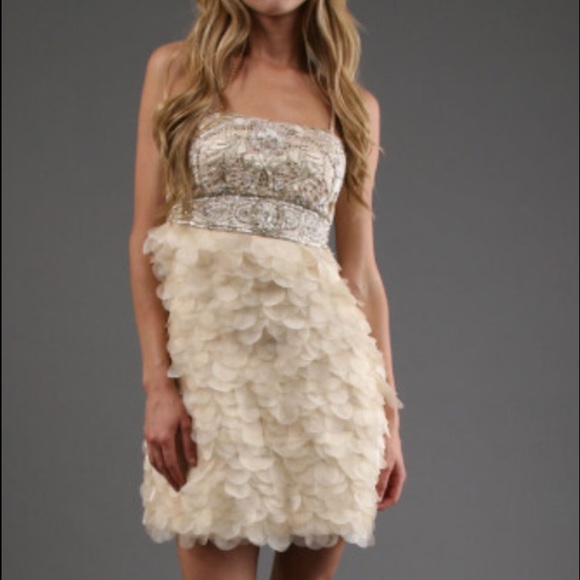 Sue Wong Antique Champagne Cocktail Dress