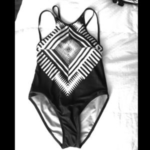 Sexy black and white One piece