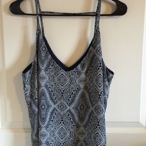 Blue and white spaghetti strap shirt