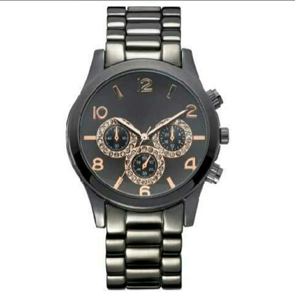 Rose gold, grey watch. Great condition