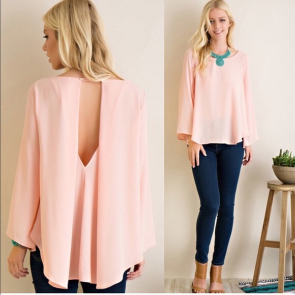 Monika Rose SF Tops - 🆕 Blush Peek Back Blouse