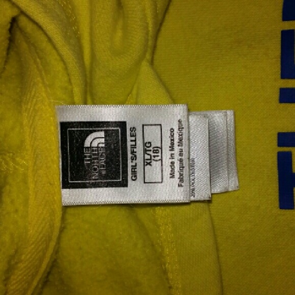 Yellow Girl's XL Northface Sweatshirt - Picture 3 of 3