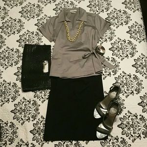 Van Veusen Stretch wrap blouse