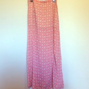 Skies Are Blue Coral Double Slit Maxi Skirt