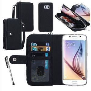 Black wallet Galaxy 6 case