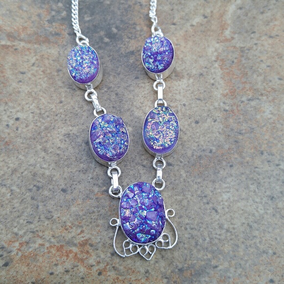Titanium Druzy Necklace - Picture 3 of 4